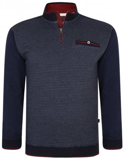 Kam Jeans 7020 Zip-collar Top Navy - Megztiniai ir džemperiai - Megztiniai ir Džemperiai - 2XL-14XL