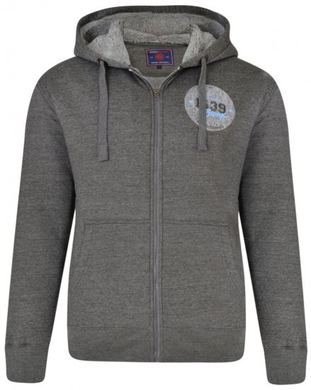 Kam Jeans 7025 Sherpa lined Hoodie Charcoal - Megztiniai ir džemperiai - Megztiniai ir Džemperiai - 2XL-14XL