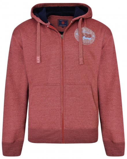 Kam Jeans 7025 Sherpa lined Hoodie Cordovan - Megztiniai ir džemperiai - Megztiniai ir Džemperiai - 2XL-14XL