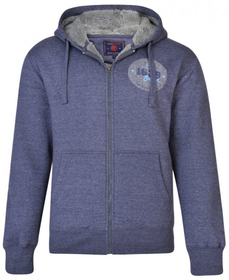Kam Jeans 7025 Sherpa lined Hoodie Insignia blue - Megztiniai ir džemperiai - Megztiniai ir Džemperiai - 2XL-14XL