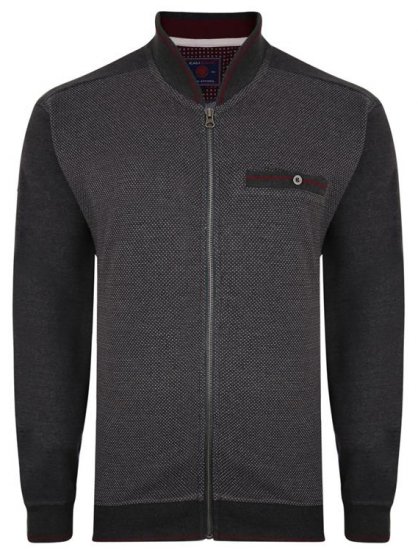 Kam Jeans 7035 Dobby Track Top Charcoal - Megztiniai ir džemperiai - Megztiniai ir Džemperiai - 2XL-14XL
