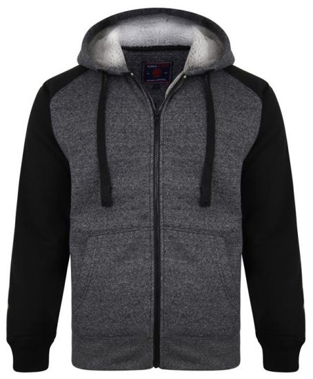 Kam Jeans 7037 Sherpa Raglan Hoodie Black - Megztiniai ir džemperiai - Megztiniai ir Džemperiai - 2XL-14XL