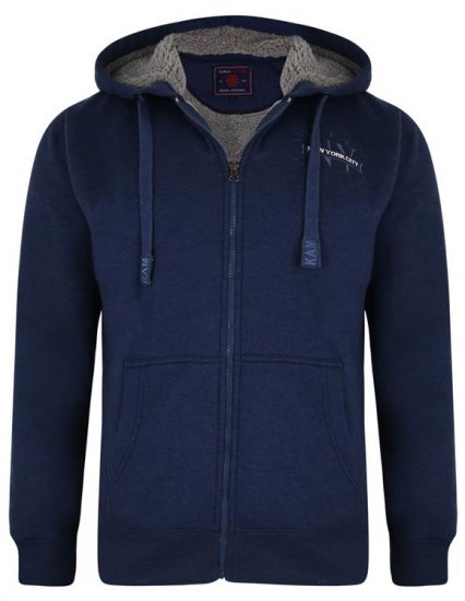 Kam Jeans 7038 Sherpa Lined Hoodie Indigo - Megztiniai ir džemperiai - Megztiniai ir Džemperiai - 2XL-14XL