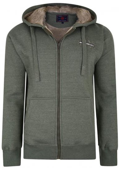 Kam Jeans 7038 Sherpa Lined Hoodie Khaki - Megztiniai ir džemperiai - Megztiniai ir Džemperiai - 2XL-14XL