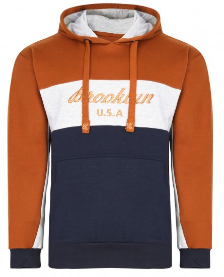 Kam Jeans 7046 Over Head Brooklyn Hoodie Orange - Megztiniai ir džemperiai - Megztiniai ir Džemperiai - 2XL-14XL
