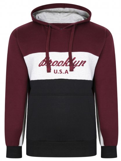 Kam Jeans 7046 Over Head Brooklyn Hoodie Burgundy - Megztiniai ir džemperiai - Megztiniai ir Džemperiai - 2XL-14XL