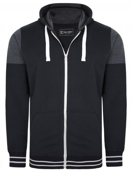 Kam Jeans 7049 Cut & Saw Sleeve Hoodie Black - Megztiniai ir džemperiai - Megztiniai ir Džemperiai - 2XL-14XL