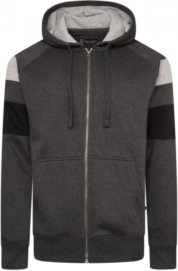 Kam Jeans 7069 Cut & Saw Zip Thru Hoody Charcoal - Megztiniai ir džemperiai - Megztiniai ir Džemperiai - 2XL-14XL