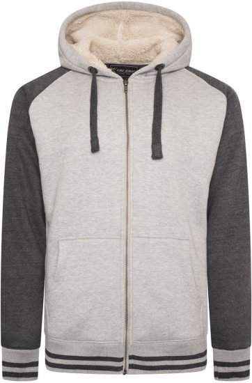 Kam Jeans 7075 Raglan Zip Thru Sherpa Hoodie Grey - Megztiniai ir džemperiai - Megztiniai ir Džemperiai - 2XL-14XL