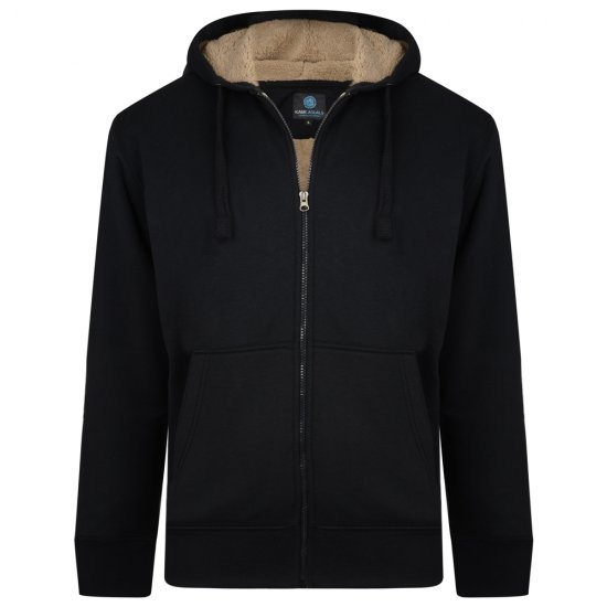 Kam Jeans 709 Sherpa Lined Hoodie Black - Megztiniai ir džemperiai - Megztiniai ir Džemperiai - 2XL-14XL