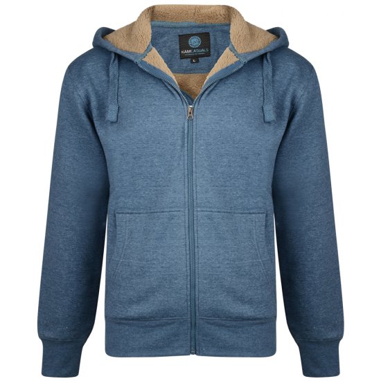 Kam Jeans 709 Sherpa Lined Hoodie Denim - Megztiniai ir džemperiai - Megztiniai ir Džemperiai - 2XL-14XL