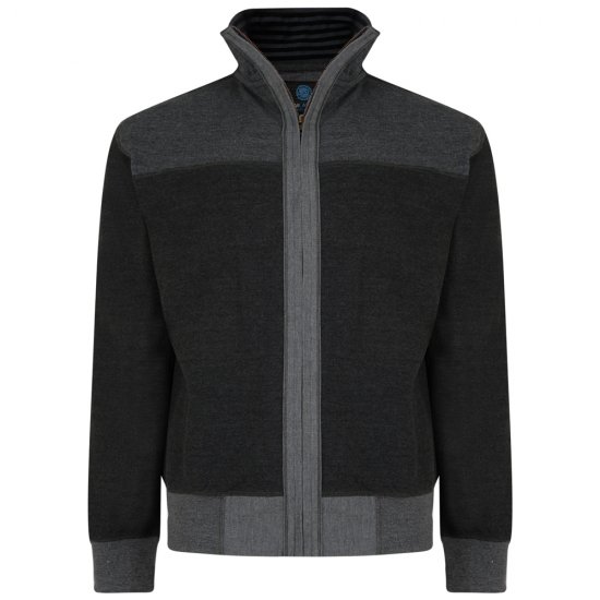 Kam Jeans 715 Full Zip Sweater Charcoal - Megztiniai ir džemperiai - Megztiniai ir Džemperiai - 2XL-14XL