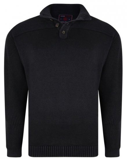 Kam Jeans 78 Washed Effect Knitted Black Winter Jumper - Megztiniai ir džemperiai - Megztiniai ir Džemperiai - 2XL-14XL