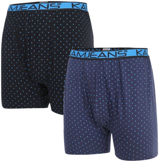 Kam Jeans 809 Diamond Print Boxers Twin Pack - Apatinis trikotažas ir plaukimo apranga - Apatinis trikotažas - 2XL-8XL