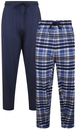 Kam Jeans 872 Lounge pants Navy, Checked 2-pack - Apatinis trikotažas ir plaukimo apranga - Apatinis trikotažas - 2XL-8XL
