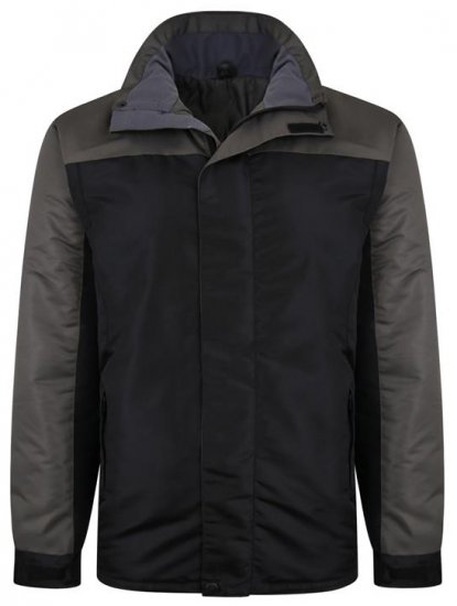 Kam Jeans KV113 Padded Waterproof Coat Black - Didelės vyriškos striukės - Didelės vyriškos striukės