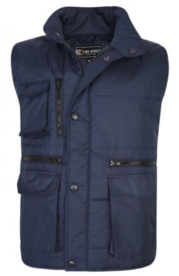 Kam Jeans KV115 Military Multi Pocket Vest Navy - Didelės vyriškos striukės - Didelės vyriškos striukės
