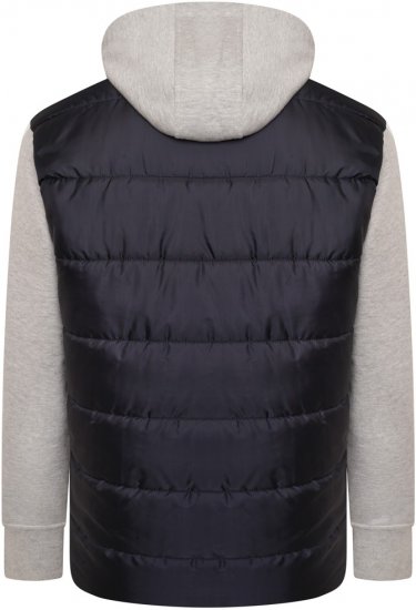 Kam Jeans KV135 Quilted Zip Thru Hoody with Padded Body & Jersey Sleeves Navy TALL SIZES - VYRIŠKI DRABUŽIAI MT-6XLT - Drabužiai aukštiems vyrams