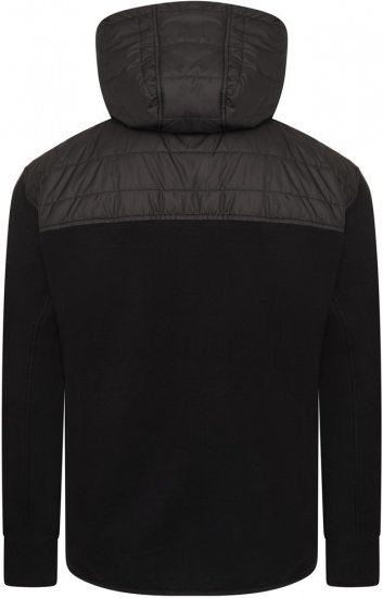 Kam Jeans KV136 Padded Body And Jersey Sleeves Hybrid Zip Thru Quilted Hoody Black TALL SIZES - VYRIŠKI DRABUŽIAI MT-6XLT - Drabužiai aukštiems vyrams