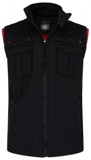 Kam Jeans KV73 Vest Black - Didelės vyriškos striukės - Didelės vyriškos striukės