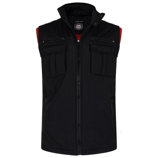 Kam Jeans KV73 Vest Black - Didelės vyriškos striukės - Didelės vyriškos striukės