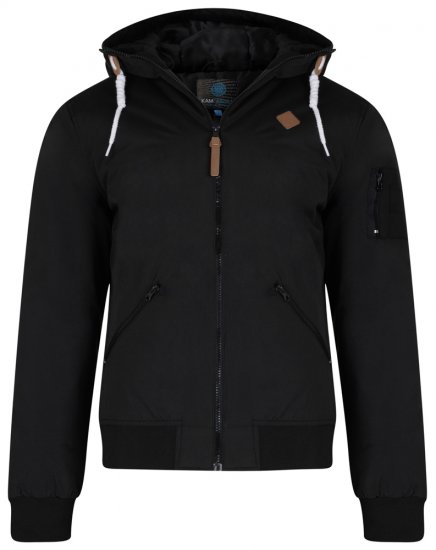Kam Jeans KV76 Bomber Jacket Black - Didelės vyriškos striukės - Didelės vyriškos striukės