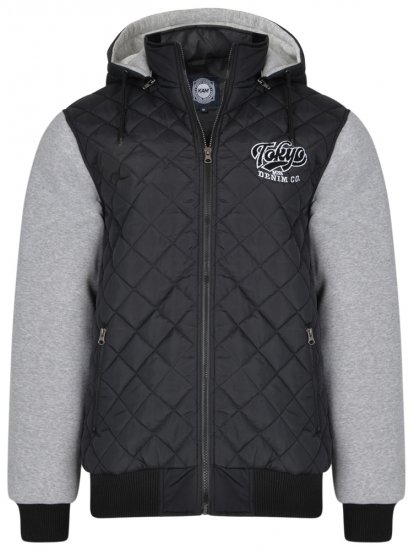 Kam Jeans KV91 Jersey Sleeve Jacket Black - Didelės vyriškos striukės - Didelės vyriškos striukės