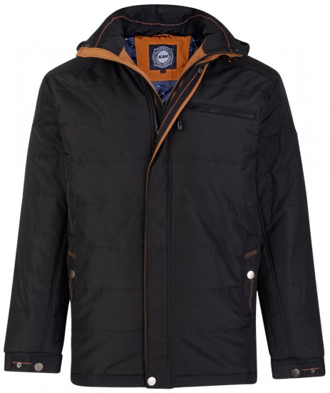 Kam Jeans KV98 Padded Jacket Black - Didelės vyriškos striukės - Didelės vyriškos striukės