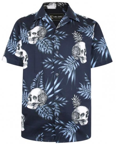 Kam Jeans P015 Casual Shirt with Skull Print - Marškiniai - Marškiniai - 2XL-8XL
