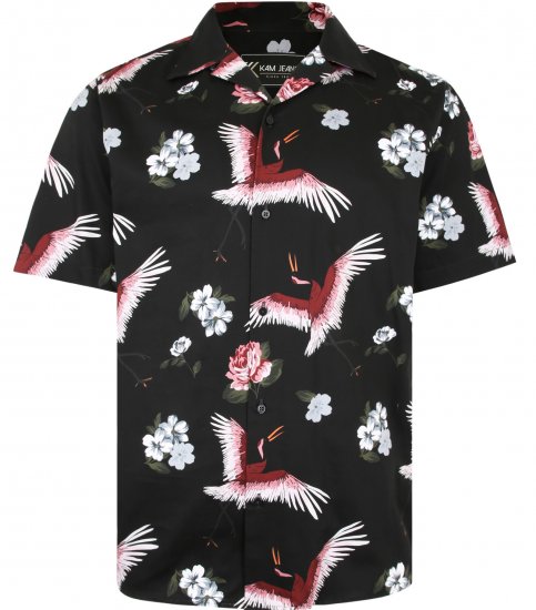 Kam Jeans P016 Flamingo Print Shirt - Marškiniai - Marškiniai - 2XL-8XL