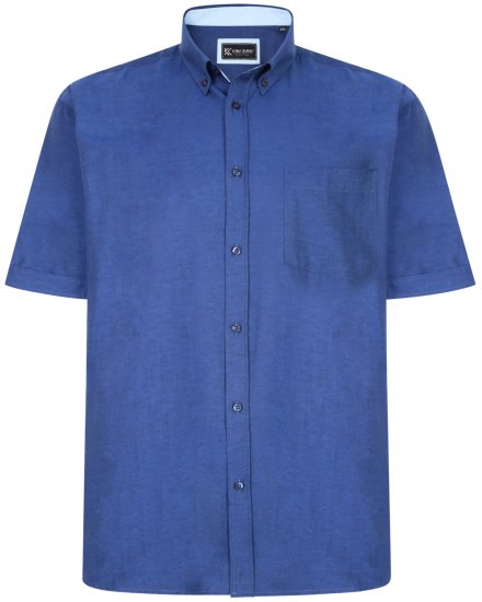 Kam Jeans P020 Premium Short sleeve Oxford Shirt Navy - Marškiniai - Marškiniai - 2XL-8XL
