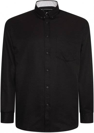 Kam Jeans P020 Premium Long sleeve Oxford Shirt Black - Marškiniai - Marškiniai - 2XL-8XL