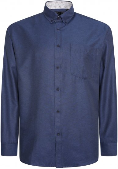 Kam Jeans P020 Premium Long sleeve Oxford Shirt Navy - Marškiniai - Marškiniai - 2XL-8XL