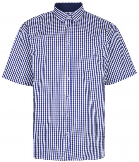 Kam Jeans 640 Premium Short Sleeve Shirt Navy - Marškiniai - Marškiniai - 2XL-8XL
