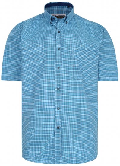 Kam Jeans P641 Premium Short Sleeve Shirt Turquoise - Marškiniai - Marškiniai - 2XL-8XL