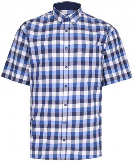 Kam Jeans 642 Premium Short Sleeve Shirt Blue - Marškiniai - Marškiniai - 2XL-8XL