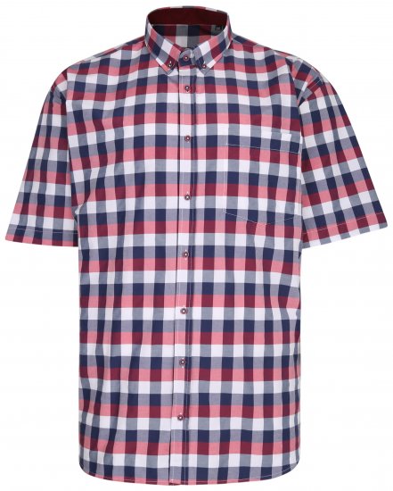 Kam Jeans 642 Premium Short Sleeve Shirt Red - Marškiniai - Marškiniai - 2XL-8XL