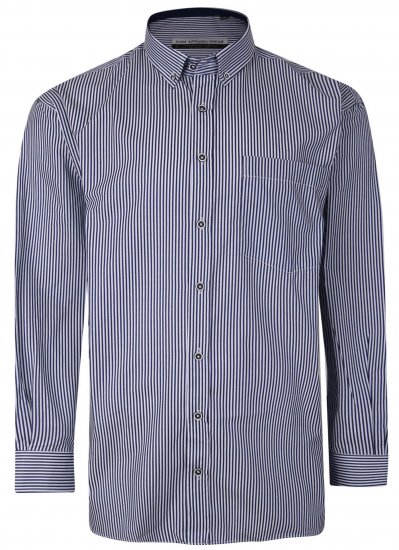 Kam Jeans P643 Premium Stripe Shirt Navy - Marškiniai - Marškiniai - 2XL-8XL