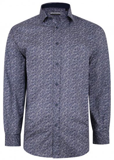 Kam Jeans P680 Floral Print Shirt Navy - Marškiniai - Marškiniai - 2XL-8XL