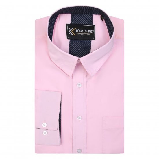 Kam Jeans P684 Premium Stretch Shirt Pink - Marškiniai - Marškiniai - 2XL-8XL