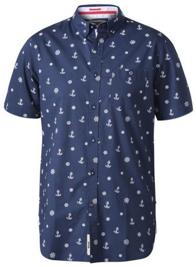 D555 Kirk Short Sleeve Shirt Navy - Marškiniai - Marškiniai - 2XL-8XL