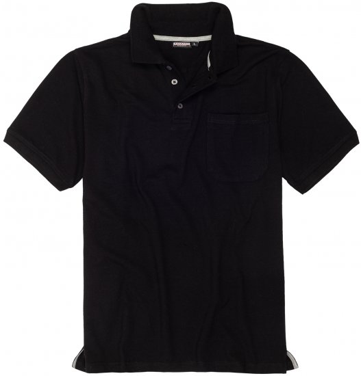 Adamo Klaas Regular fit Polo Shirt with Pocket Black - Polo marškinėliai - Polo marškinėliai - 2XL-8XL