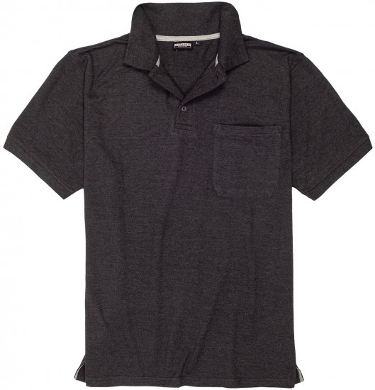 Adamo Klaas Regular fit Polo Shirt with Pocket Charcoal - Polo marškinėliai - Polo marškinėliai - 2XL-8XL