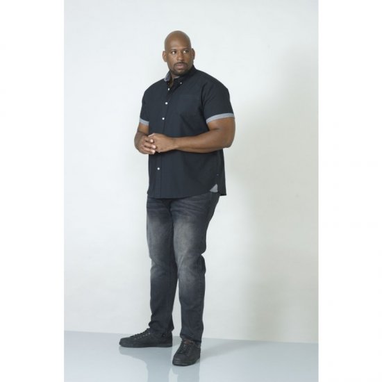 D555 Kevin Oxford Shirt Black - Marškiniai - Marškiniai - 2XL-8XL