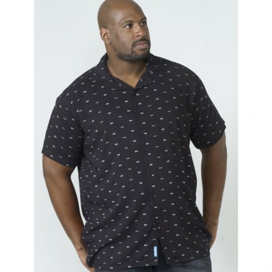 D555 Luciano Bowling Shirt Black - Marškiniai - Marškiniai - 2XL-8XL
