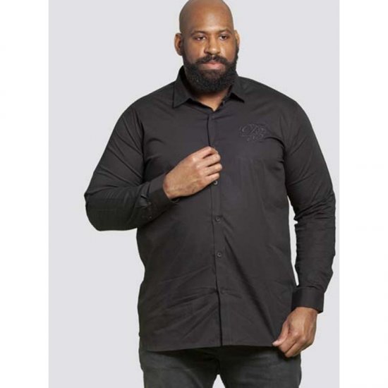 D555 Michael Couture Stretch Shirt Black - Marškiniai - Marškiniai - 2XL-8XL