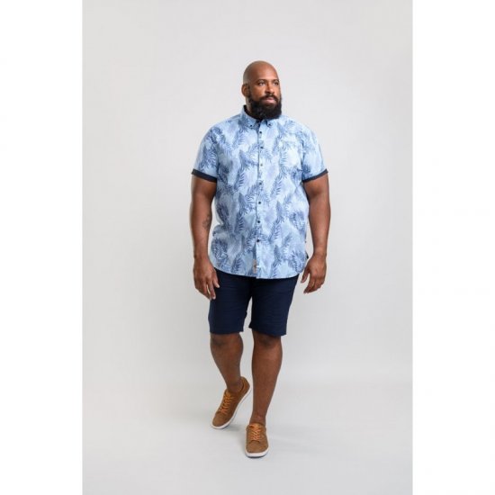 D555 Santana Hawaii Shirt Sky Blue - Marškiniai - Marškiniai - 2XL-8XL