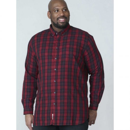 D555 Theo Long Sleeve Check Shirt - Marškiniai - Marškiniai - 2XL-8XL