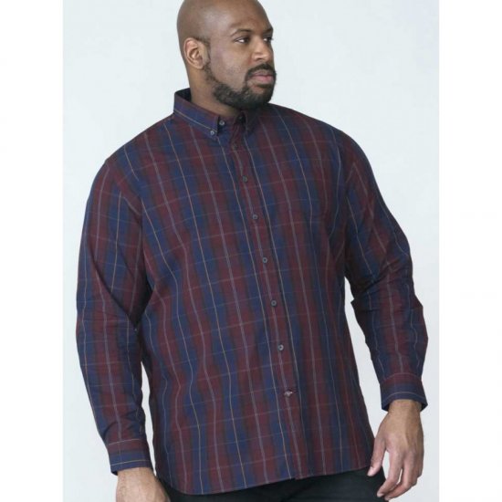 D555 Grady Long Sleeve Check Shirt - Marškiniai - Marškiniai - 2XL-8XL