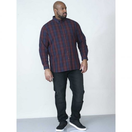 D555 Grady Long Sleeve Check Shirt - Marškiniai - Marškiniai - 2XL-8XL